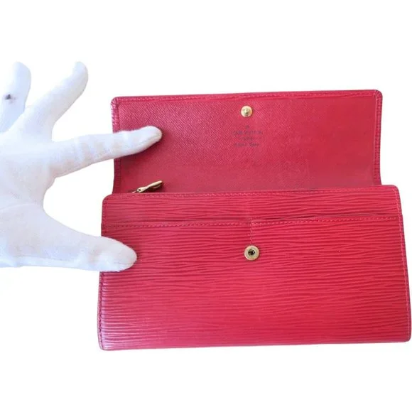 422129F V Louis Vuitton Wallet Sarah Long Red Epi - Picture 7 of 8